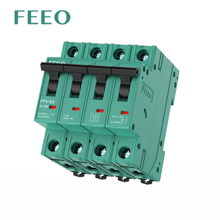 2/4P Dc Breaker 32A 63A Dc Circuit Breaker Untuk Sistem Suria 1000VDC